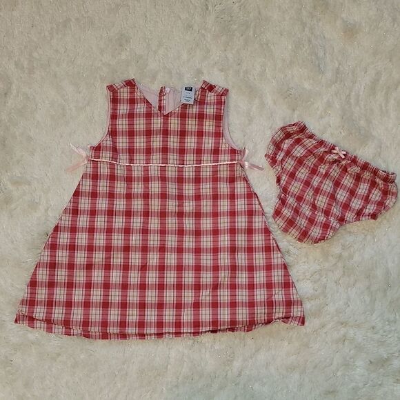 GAP Other - Baby GAP 2-PIECE RED AND WHITE PLAID SUN DRESS WITH BLOOMERS, SIZE 12-18 MONTHS
